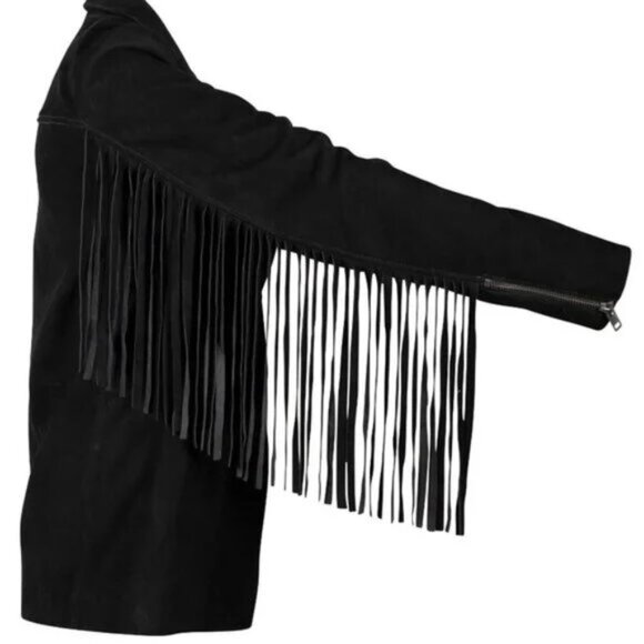 Mauritius Suede Fringe Blazer Jacket - new with tags - Picture 2 of 4